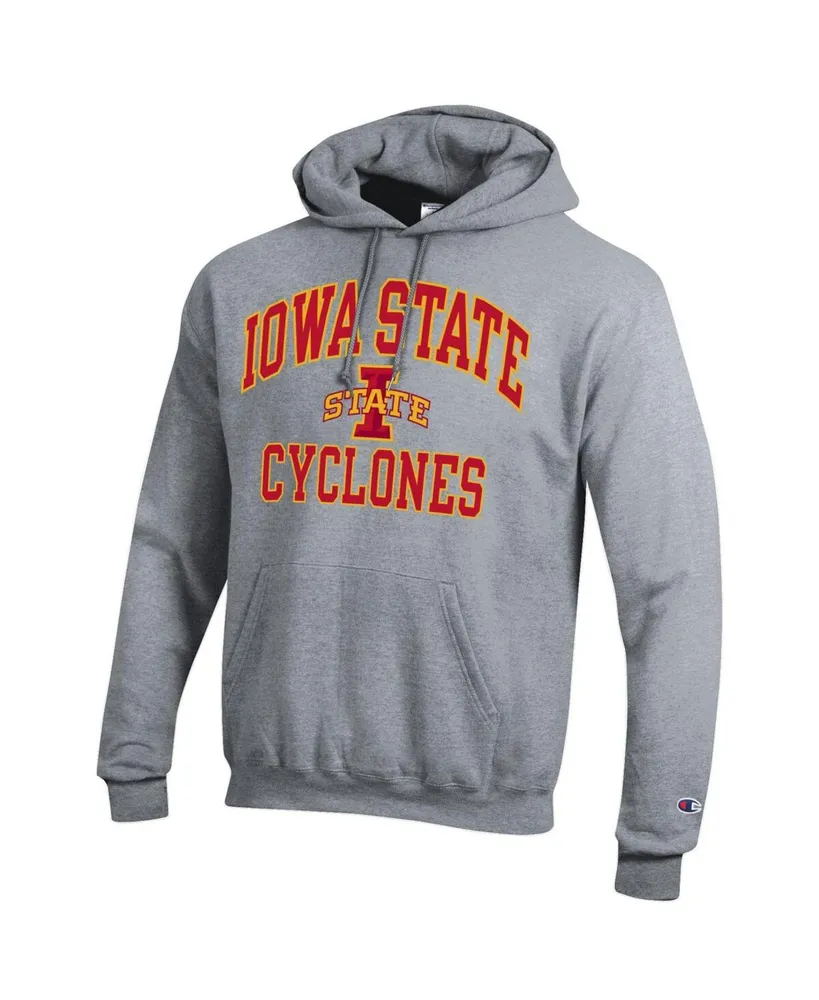 Men's Champion Heather Gray Iowa State Cyclones High Motor Pullover Hoodie