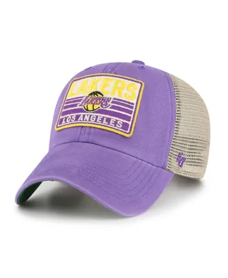 Men's '47 Brand Purple, Natural Los Angeles Lakers Four Stroke Clean Up Snapback Hat
