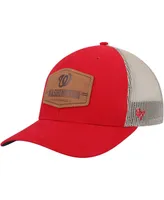 Men's '47 Brand Red, Natural Washington Nationals Rawhide Trucker Snapback Hat