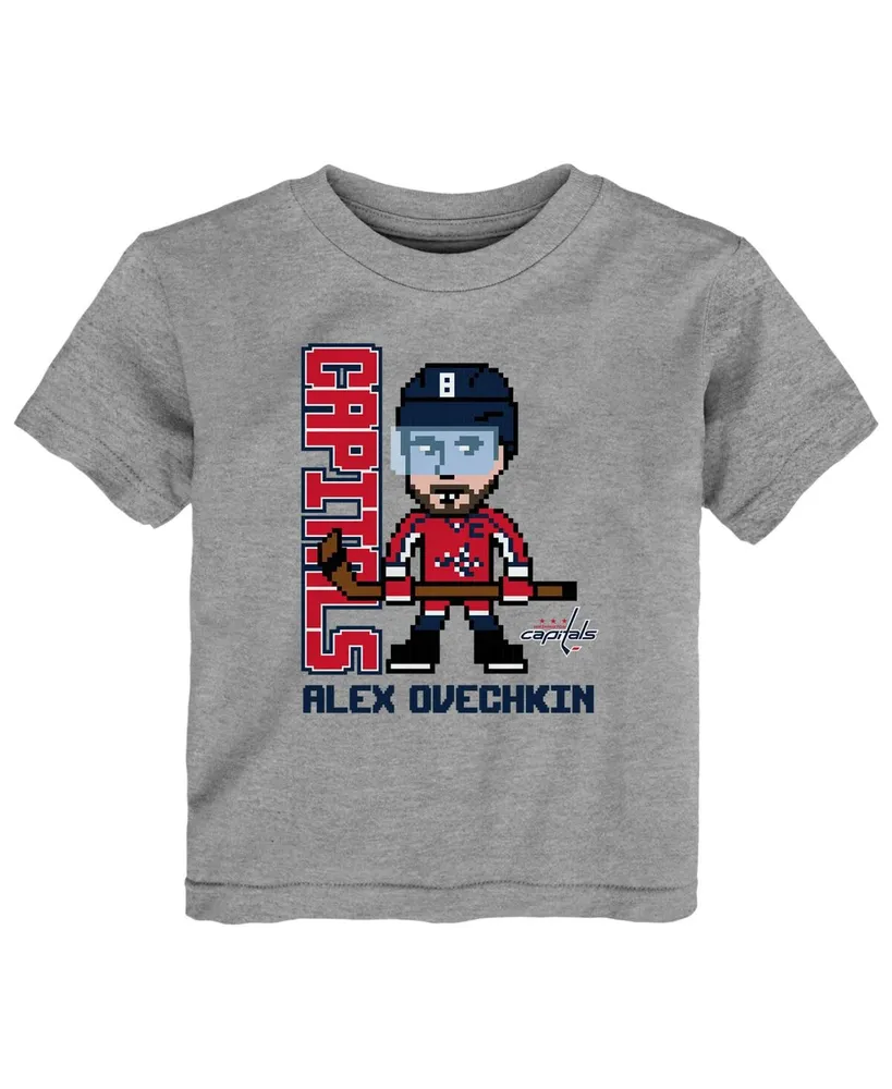 Toddler Girls Alexander Ovechkin Heather Gray Washington Capitals Pixel Player 2.0 T-shirt