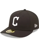 Men's New Era Cleveland Guardians Black and White Low Profile 59FIFTY Fitted Hat