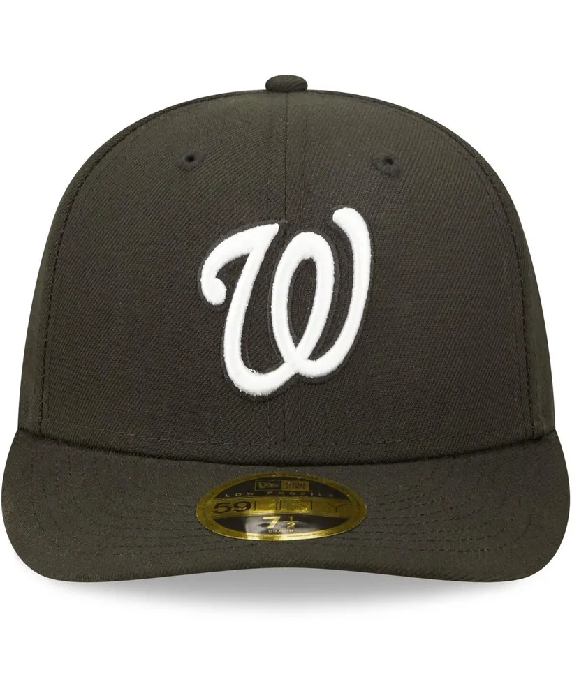 Men's New Era Washington Nationals Black and White Low Profile 59FIFTY Fitted Hat