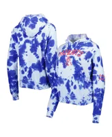 Women's New Era Royal England Patriots Cloud Dye Fleece Pullover Hoodie