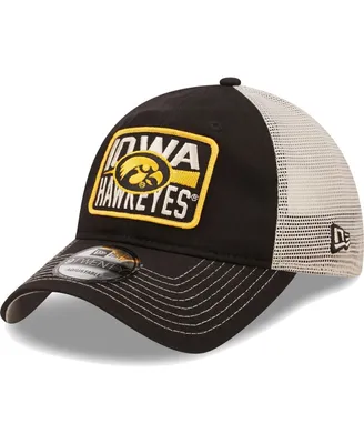 Men's New Era Black, Natural Iowa Hawkeyes Devoted 9TWENTY Adjustable Hat