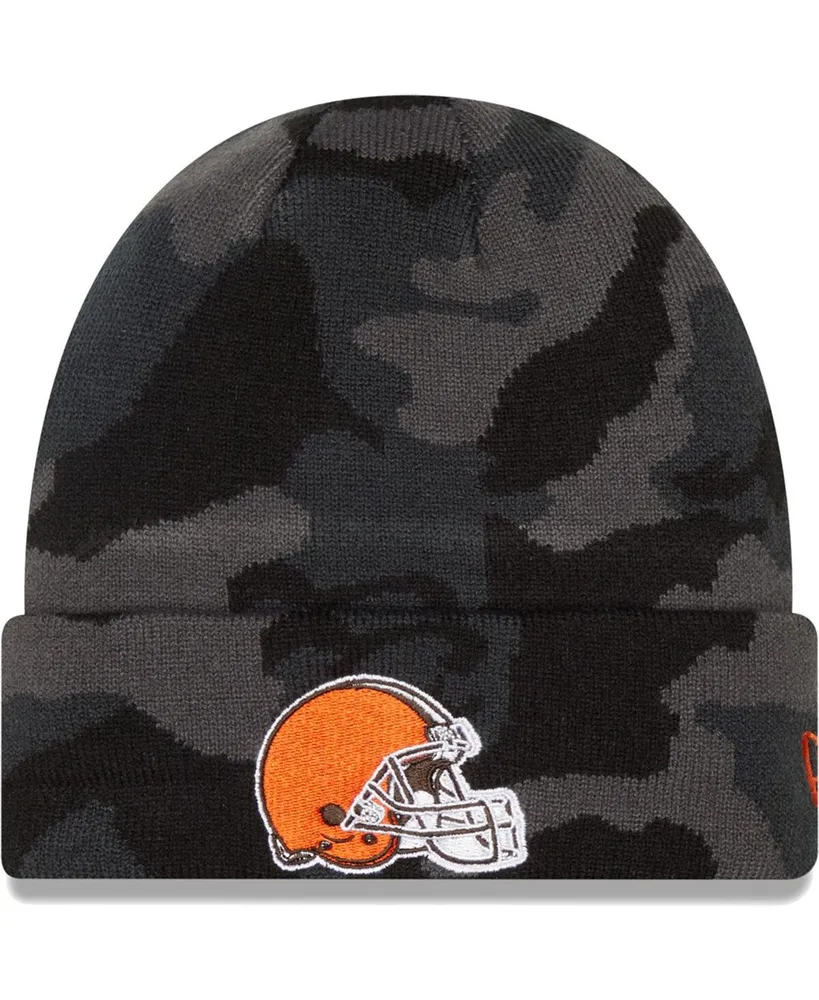 Men's New Era Brown Cleveland Browns 2022 Sideline Ink Dye Cuffed Knit Hat