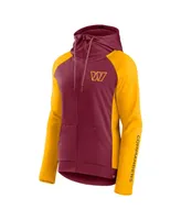 Women's Fanatics Burgundy, Gold Washington Commanders End Around Raglan Full-Zip Hoodie