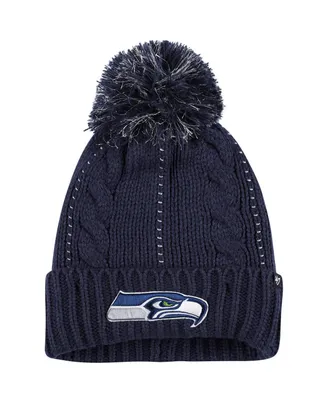 Women's '47 Brand College Navy Seattle Seahawks Bauble Cuffed Knit Hat With Pom