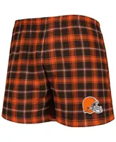 Men's Concepts Sport Brown and Orange Cleveland Browns Ledger Flannel Boxers