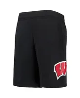 Big Boys Under Armour Black Wisconsin Badgers Tech Shorts