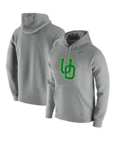 Men's Nike Heathered Gray Oregon Ducks Vintage-Like School Logo Pullover Hoodie