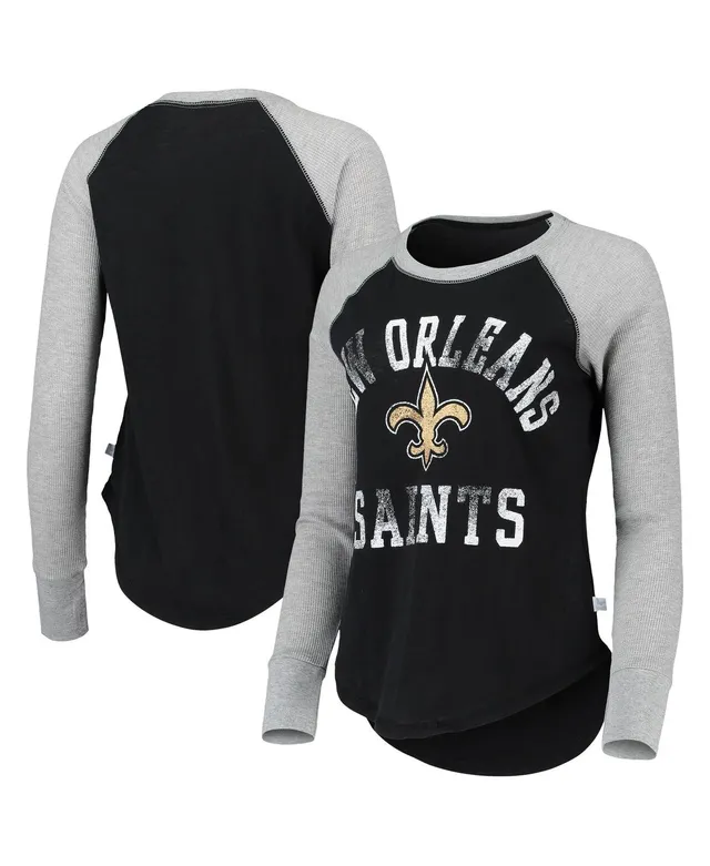 Women's Touch Black New Orleans Saints Plus Size Free Agent Long Sleeve T-Shirt Size: 2XL