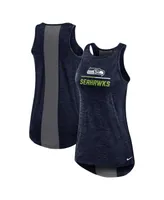 Women's Nike College Navy Seattle Seahawks High Neck Performance Tank Top