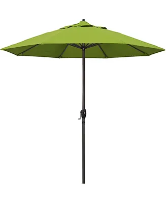 California Umbrella Aluminum Crank Open Kiwi Olefin Patio Umbrella, 9'