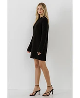 English Factory Women's Long-Sleeved Sweater Dress