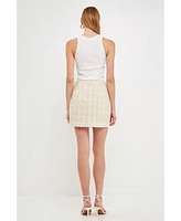 endless rose Women's Tweed Mini Skirt