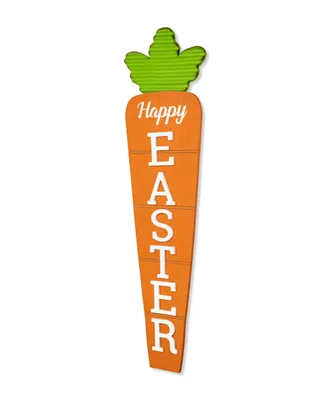 Glitzhome 41.5" H Easter Wooden and Metal Carrot Porch Decor