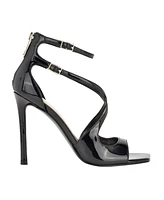 Guess Women's Sella Open Toe Cross Strap Single Sole Heels