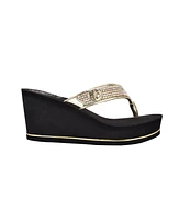 Guess Women's Sarraly Eva Logo Wedge Sandals