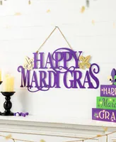 Glitzhome 24" L Metal "Happy Mardi Gras" Wall Decor