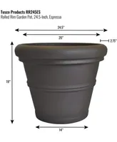 Tusco Products RR24ES Rolled Rim Garden Pot, Dark Espresso