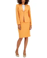 Le Suit Shawl-Collar Slim Skirt Suit, Regular and Petite Sizes