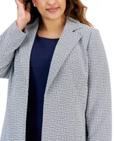 Le Suit Plus Size Tweed Notch-Collar Topper & Sheath Dress