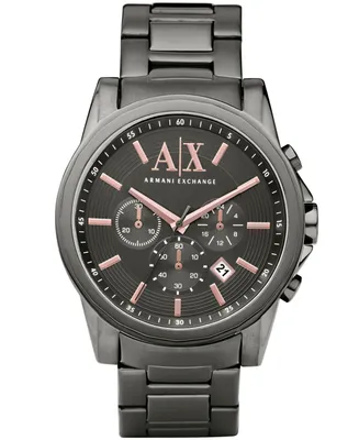 A|X Armani Exchange Men's Chronograph Gunmetal Gray Stainless Steel Bracelet Watch 45mm