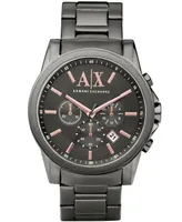 A|X Armani Exchange Men's Chronograph Gunmetal Gray Stainless Steel Bracelet Watch 45mm