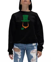 La Pop Art Women's Leprechaun Word Crewneck Sweatshirt