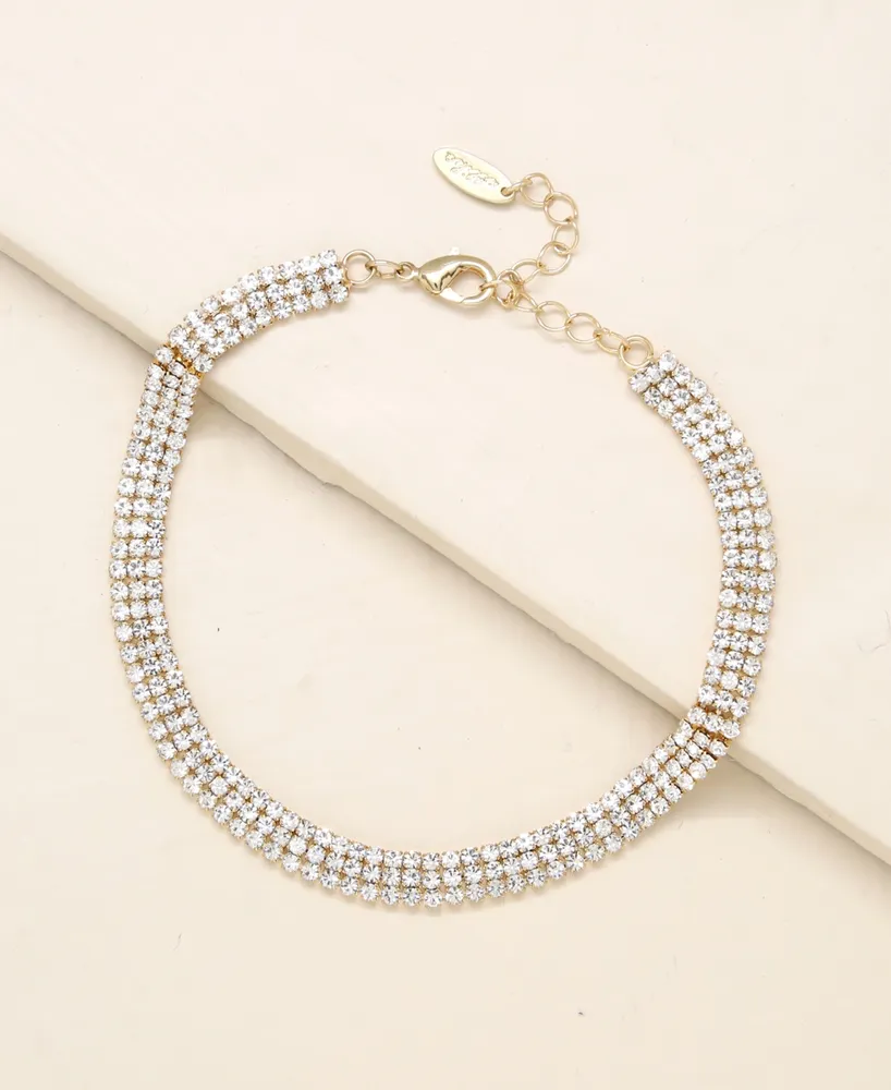 Ettika Unexpected 18K Gold Plated Sparkle Anklet