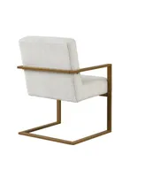 Lifestyle Solutions 34.8" Wood, Steel, Foam and Polyester Dominic Accent Chair