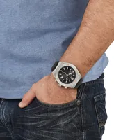 Versace Men's Swiss Chronograph V-Sporty Greca Black Leather Strap Watch 46mm