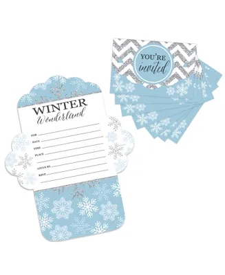 Winter Wonderland Fill-In Cards Party & Wedding Fold & Send Invitations - 8 Ct