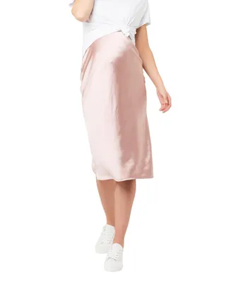 Maternity Lexie Satin Midi Skirt