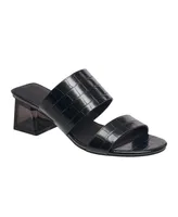 French Connection Women's Slide on Block Heel Sandals