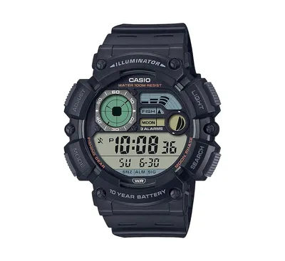 Casio Men's Digital Black Resin Watch 50.1mm, WS1500H-1AV