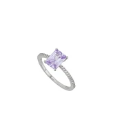 Eliot Danori Cubic Zirconia Large Pink Emerald Stone Ring