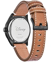 Citizen Eco-Drive Men's Disney Mickey Mouse Brown Leather Strap Watch 43mm