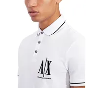 A|X Armani Exchange Men's Icon Tipped Embroidered Logo Pique Polo Shirt