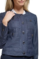 Tommy Hilfiger Women's Crewneck Button-Front Jacket