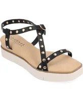 Journee Collection Women's Lindsay Studded Platform Sandals