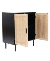 Luxen Home 15.7" Medium Density Fiberboard, Wood 2-Door Storage Cabinet