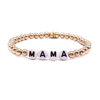 Bowood Lane Non-Tarnishing Gold filled, 5mm Ball "Mama" Stretch Bracelet