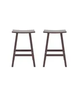 WestinTrends Outdoor Patio Adirondack Bar Height Stool Saddle Seat Chair Set of 2