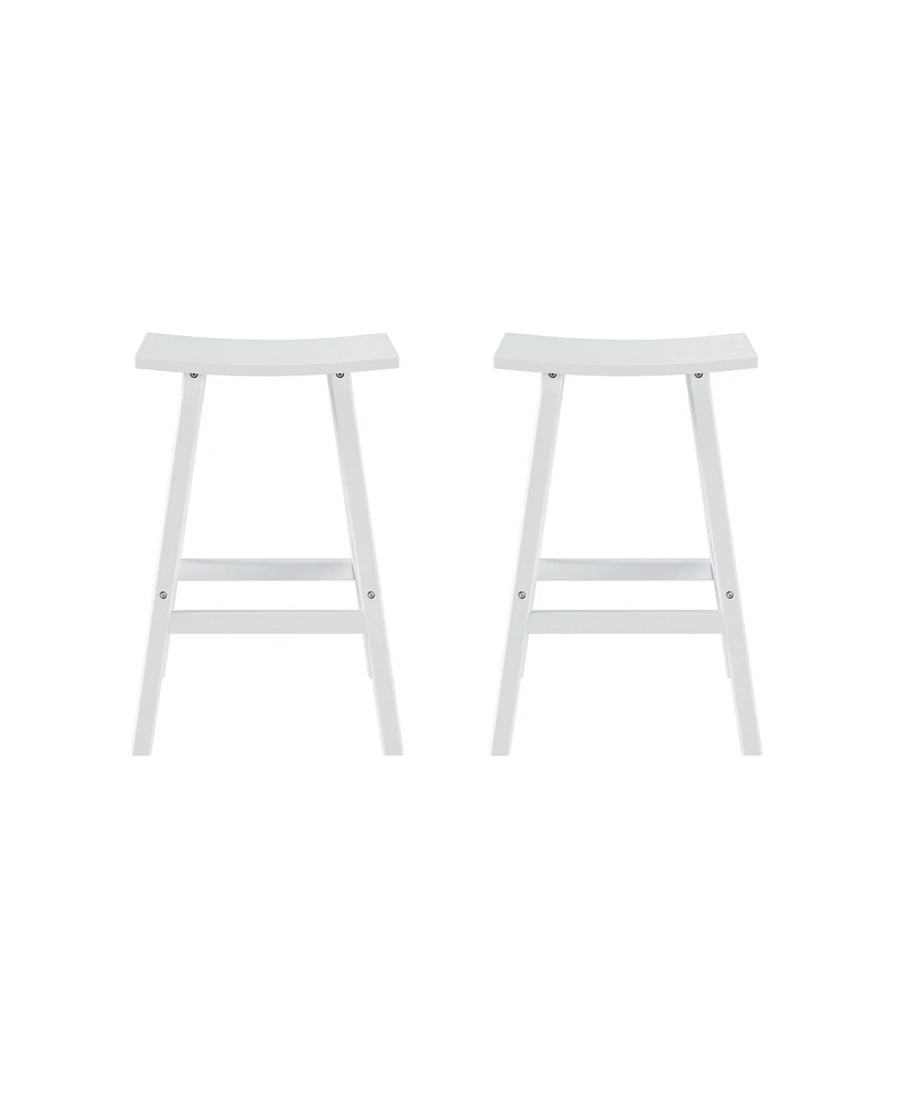 WestinTrends Outdoor Patio Adirondack Bar Height Stool Saddle Seat Chair Set of 2