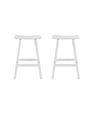 WestinTrends Outdoor Patio Adirondack Bar Height Stool Saddle Seat Chair Set of 2