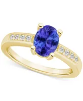 Tanzanite (1-1/4 ct. t.w.) & Diamond (1/8 Ring Set 14k Gold