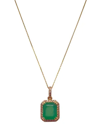 Sapphire (2-1/2 ct. t.w.) & White (1/5 Pendant Necklace 14k Yellow Gold, 18" (Also Available Emerald)