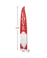 Glitzhome 42" H Valentine's Wooden Gnome Porch Decor