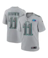 Men's Nike A.j. Brown Gray Philadelphia Eagles Super Bowl Lvii Patch Atmosphere Fashion Game Jersey